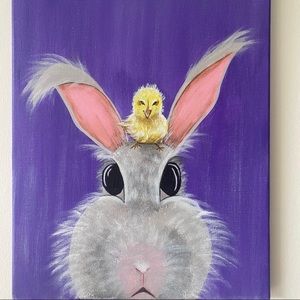 Bunny and chick  painting